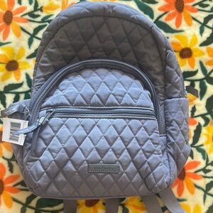 Vera Bradley Carbon gray Essenitql compact  Quilted Backpack Stylish Accessory